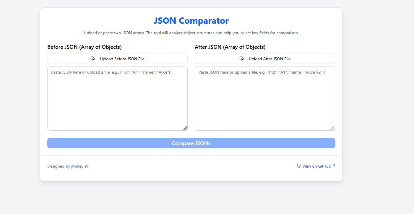 Advanced JSON Comparator
